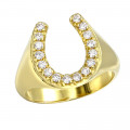 0.5ct Men's Diamond Horseshoe Ring in 14k Gold by Luxurman