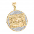 10K Gold Last Supper Diamond Pendant for Men Medallion by Luxurman