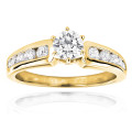 14K Gold Diamond Designer Engagement Ring 1.09ct