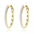14K Gold Oval Diamond Hoop Earrings for Women 0.71ct