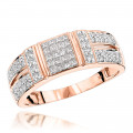 14K Gold Diamond Ring with Round Princess Diamonds 0.85ct