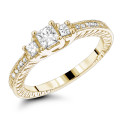 14K Gold Diamond Vintage Engagement Ring 0.66ct