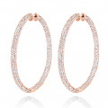 14K Gold Inside Out Diamond Hoop Earrings 5.40ct