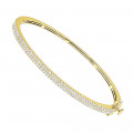 14K Gold Pave Diamond Bangle Bracelet For Women Stackable 0.9ct by LUXURMAN