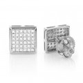 14K Gold Pave Set Round Diamond Studs Earrings 0.33ct