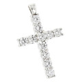 14K Gold Round Diamond Cross Pendant 4.40ct