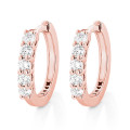 14K Gold Round Diamond Huggie Earrings Hoops 0.33ct