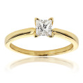 14K Gold Princess Cut Diamond Solitaire Engagement Ring 0.4ct