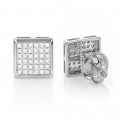14K Gold Square Shaped Diamond Stud Earrings 0.41ct