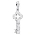 14K Gold Diamond Clover Pendant for Women | Baguette Round Cut | Key Design | 0.8ct