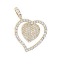 14K Gold Designer Diamond Heart Pendant 0.9ct