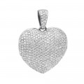 Iced Out Ladies Big Pave Diamond Heart Locket Pendant with Picture Solid 14K Gold