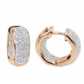 14K Gold Inside Out Diamond Hoop Huggie Earrings for Women & Men 1ct