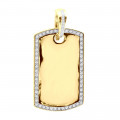 Dog Tags Gold Diamond Pendant Can Be Engraved