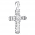 Unique Men's Diamond Cross Pendant 10K or 14K Gold 2 Inch 3 Carats