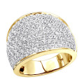 Women's 14K Gold Pave Diamond Fashion Ring 3.6ct Wedding Band