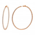 2.5 Inch Inside Out Diamond Hoop Earrings for Women 5 Carat VS Diamonds 14K Gold