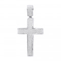 Large Iced Out Diamond Cross Pendant for Men in 14k Gold Side Diamonds