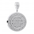 Round Diamond Medallion Pendant for Men and Women 2 Carat 14K Gold