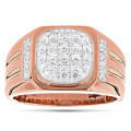 Luxurman 1 Carat Men's Diamond Ring 10K or 14K Yellow Rose White Gold Pinky Ring