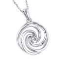 Luxurman Love Quotes: Delicate Sterling Silver Women's Diamond Swirl Pendant