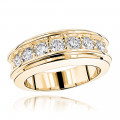 Luxurman Unique Men's Diamond Wedding Band in 14k Gold 1.5ct