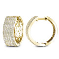 Pave Diamond Hoop Earrings 1.75ct 14K Gold