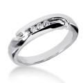 Platinum Men's Diamond Wedding Ring 0.09ct