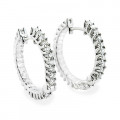 Small Diamond Hoop Earrings 1.20ct 14K Gold