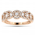 Unique Diamond Wedding Band For Women 14K Gold Ladies Diamond Ring 1ct
