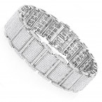 Real Diamond 10K Gold Men's Iced Out Bracelet 13.5ct
