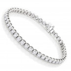 Luxurman 14K Gold Round Diamond Tennis Bracelet Half Bezel Setting 6ct