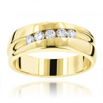 10K or 14K Gold Male 0.44ct 5 Stone Comfort Fit Engagement Ring