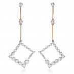 14K Two Tone Gold Journey Diamond Earrings 1 carat