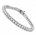 18K Gold Inline Round Diamond Tennis Bracelet for Women 6.69ct VS Diamonds
