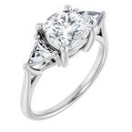 Alexis Lab Grown Diamond Ring | 2 Carat Cushion Diamond Three-Stone Engagement Ring