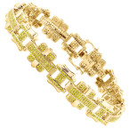 Designer Yellow Diamond Bracelet for Men | 10K Gold | 3ct
