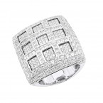 Statement Unique Large 3D Squares Joe Rodeo Men's Diamond Ring 14K Gold 9.36Ct