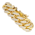 Men's 10K or 14K Gold Miami Cuban Link Diamond Bracelet | Extra Wide 30mm | 14.5ct 