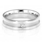 Men's Diamond Wedding Band Engagement Ring 0.1ct 10K or 14K Gold Comfort Fit