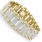 Men's Iced Out Pave Diamond Bubble Bracelet 7ct 10k or 14k Gold