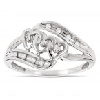 Moms 10K Gold Heart Shaped Diamond Ring 0.10ct