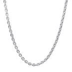Solid 14K Gold Diamond Necklace for Men and Women | Cable Chain | Lobster Claw Clasp | 16.5ct