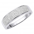 Silver Wedding Bands: Men's Diamond Ring 0.23ct