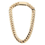Solid 14K Gold Miami Cuban Link Chain Necklace for Men 20mm Wide