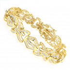 Modern Solid Gold Men's Baguette Diamonds Bracelet 7.95ct