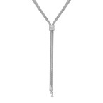 Women's Sterling Silver Popcorn Multi-Strand Tassel Necklace With Diamonds 