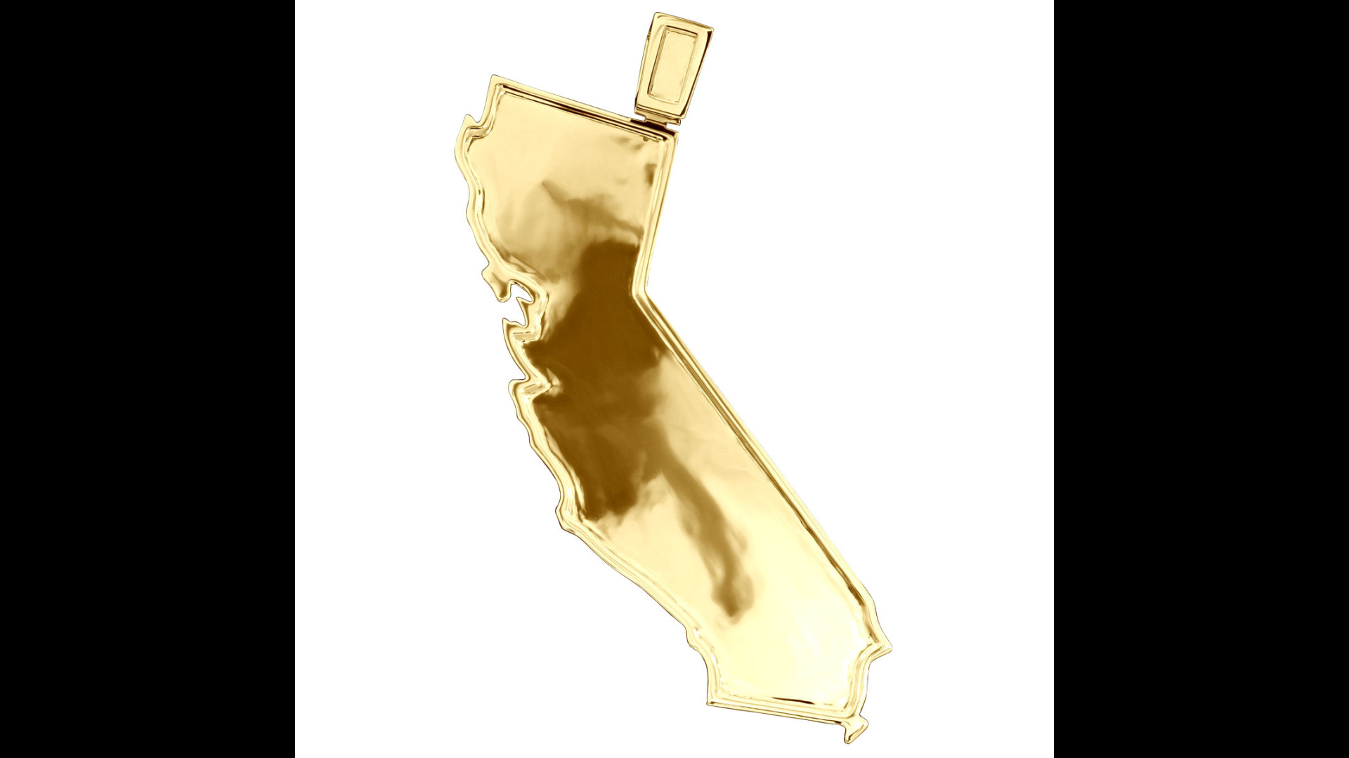 California State Solid 10K or 14K Yellow Gold Pendant for Men