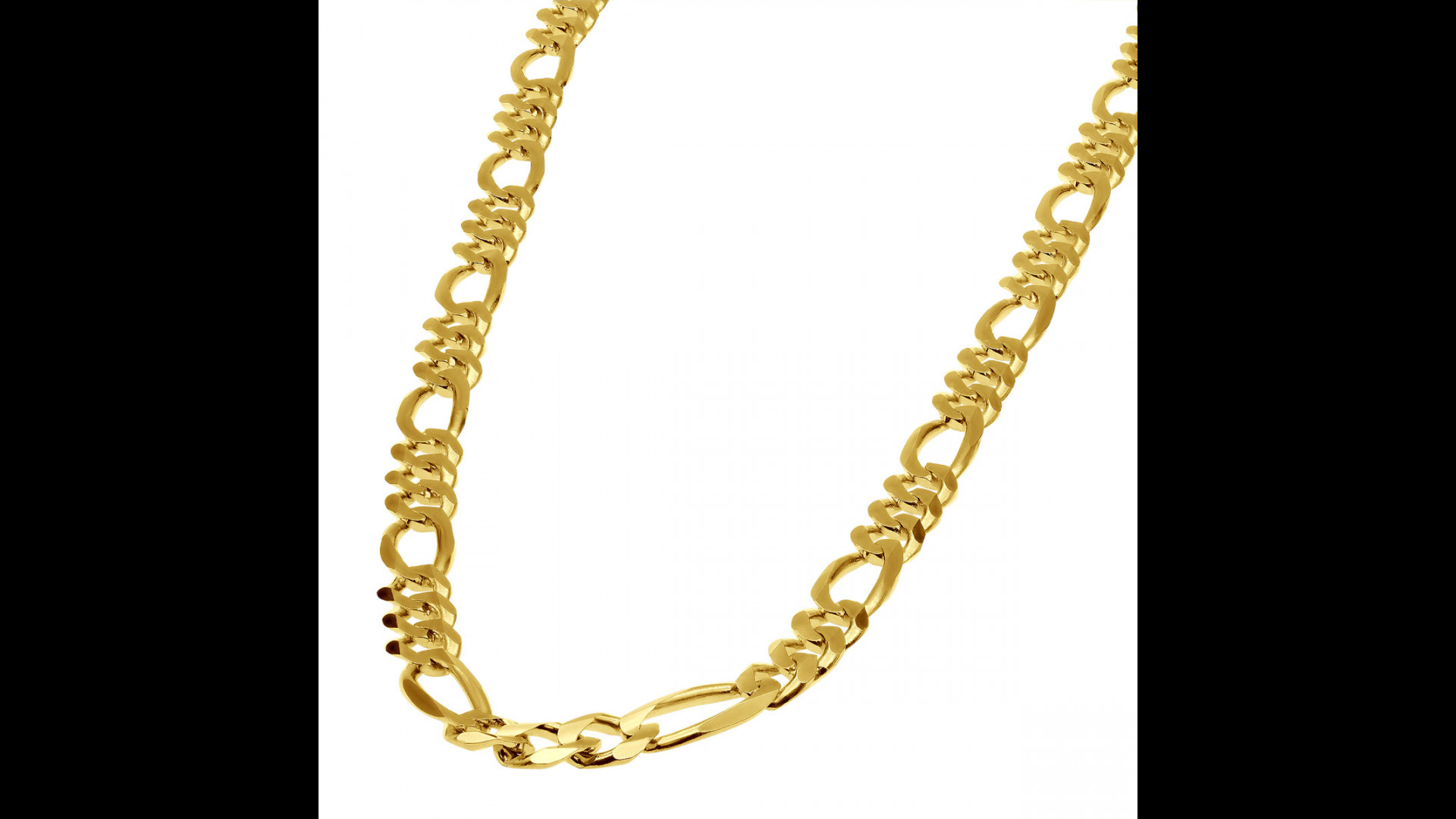 solid gold necklace 10k figaro chain 18 inch
