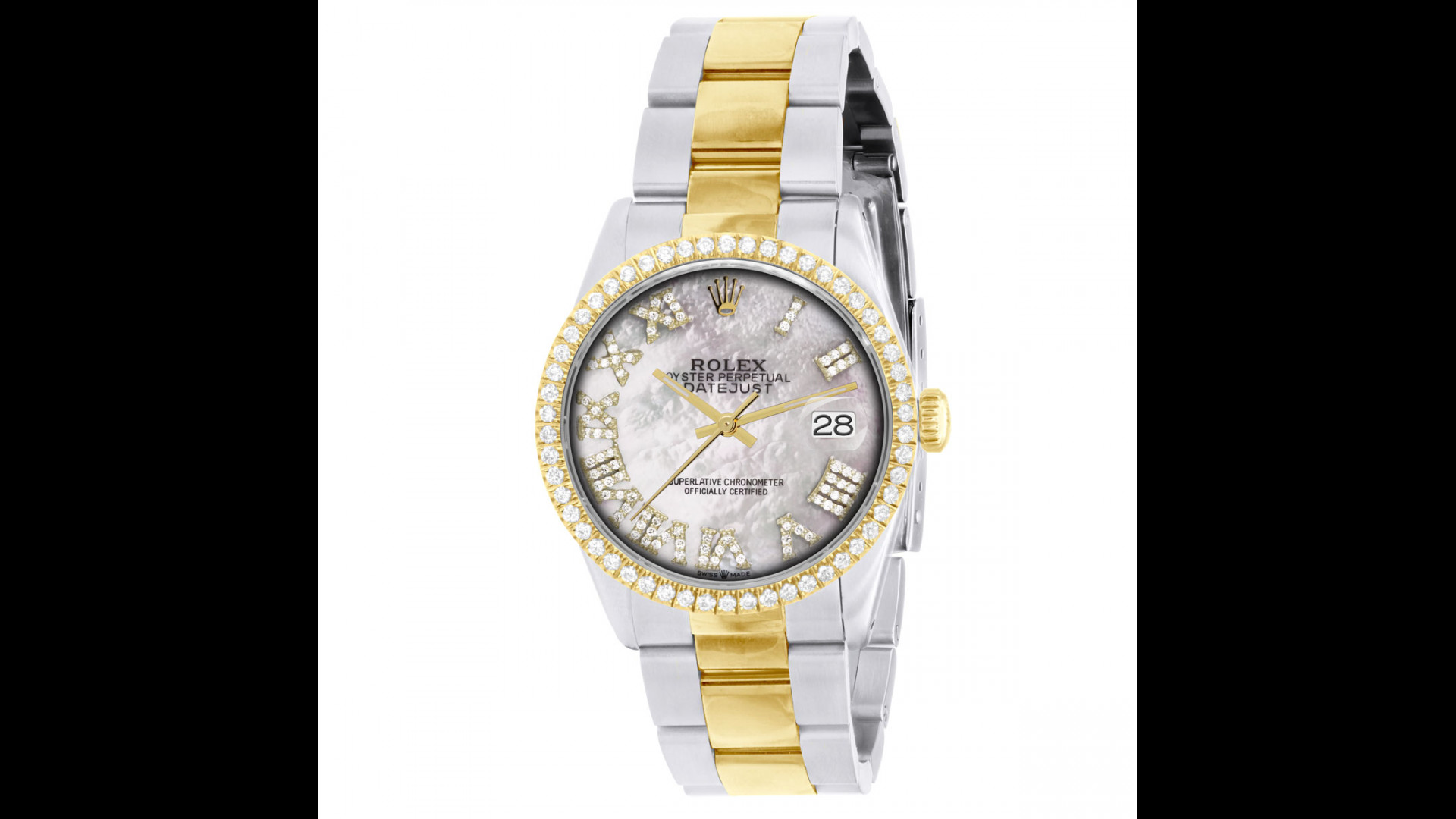 Diamond Rolex Datejust 36MM Yellow Gold and Stainless Steel Watch